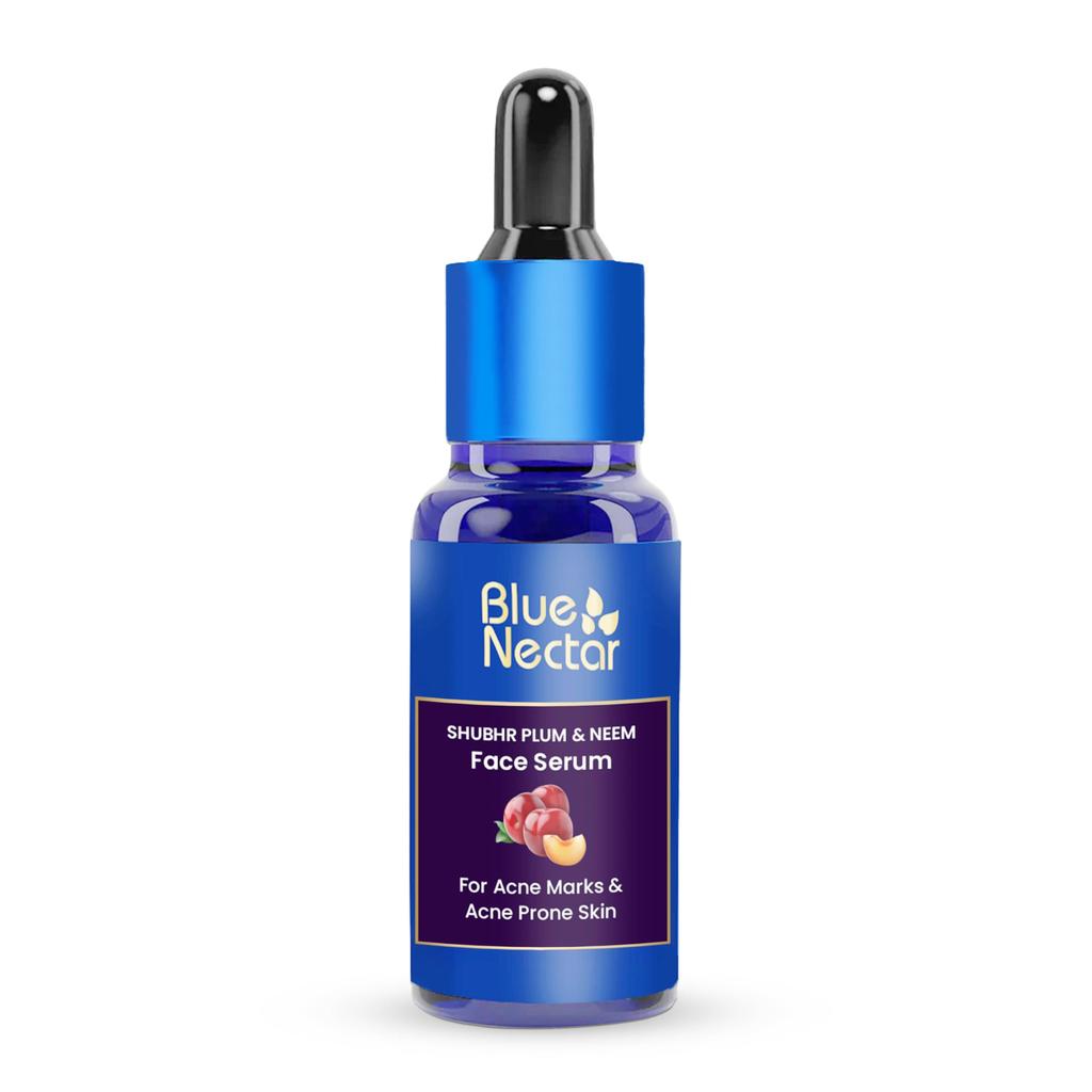 Blue Nectar Plum Face Serum for Acne Prone Skin and Acne Marks | Oil Free Anti Acne Serum for Oily Skin | Pore Minimizing Formula With Plant Based
