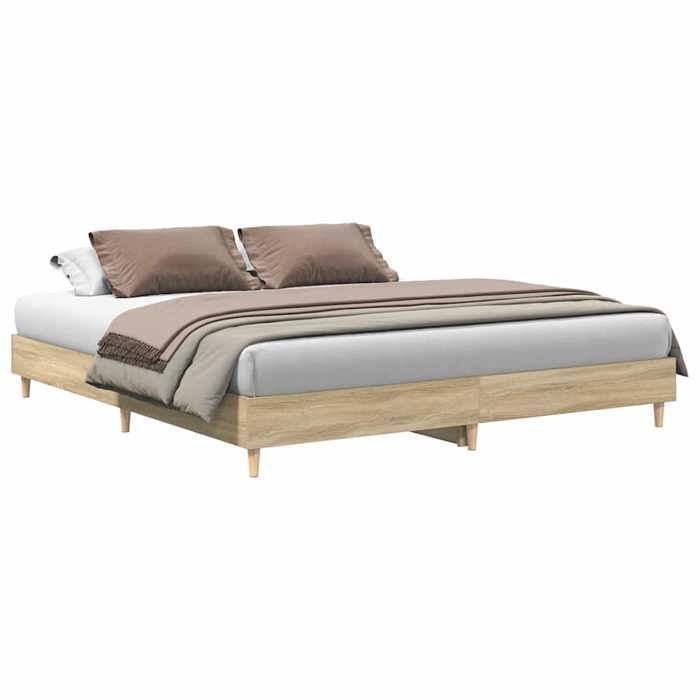VidaXL Cadre de lit sans matelas chêne sonoma 180x200 cm, meuble de chambre à coucher, sommier, lit double, lit, châlit, lit 3329023