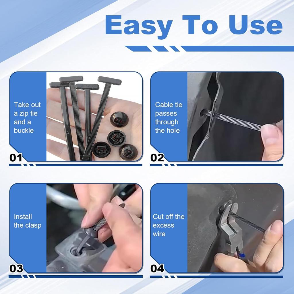 400/100Pcs Cable Tie Closure Self-locking Nylon Universal Cable Tie Buckle Car Repair Fastening Strap For Car Household Repair