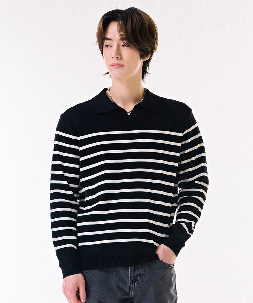 CHASECULT Men'S Striped Collar Sweater-Dark5213B03