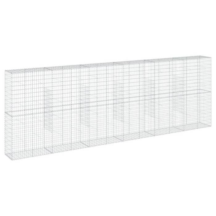 VidaXL Panier gabion avec couvercle 600x50x200 cm fer galvanisé, mur en gabion, mur de soutènement en gabion, clôture en 3295171
