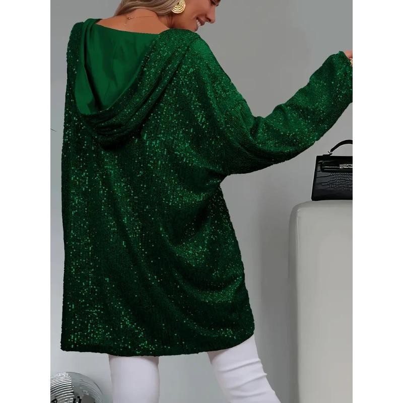 JKASHDK Women's Fashion Casual Solid Color Print Long Sleeve Hooded Hoodies & Sweatshirts