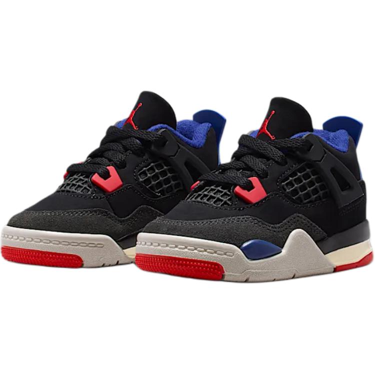 Jordan Air Jordan 4 Mittelhohe Kleinkindschuhe Schwarz Blau Säugling und Kleinkind IB4387-003