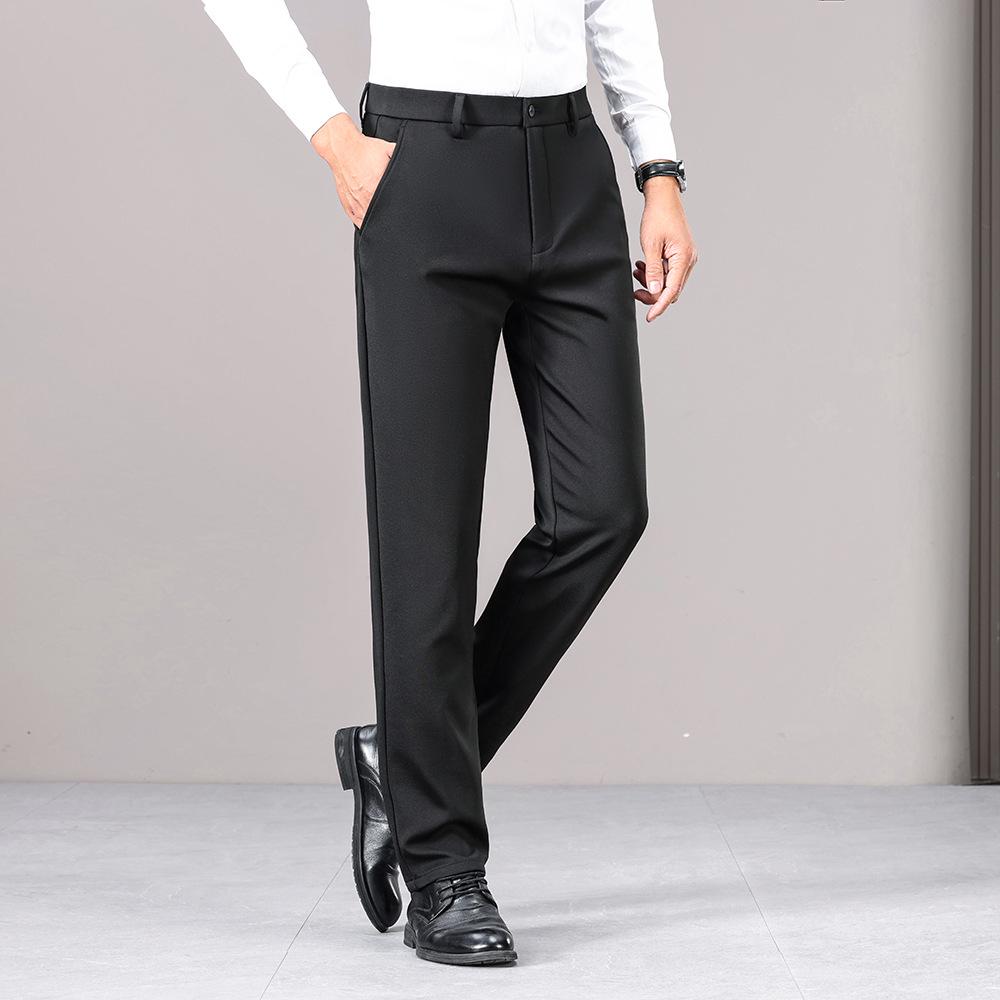 Autumn & Winter Men's Wool Business Trousers: Versatile Stretch Dress Pants for Work, Commute, or Casual Wear