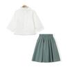 Kids' Elegant Lotus Print Stand Collar Hanfu Set