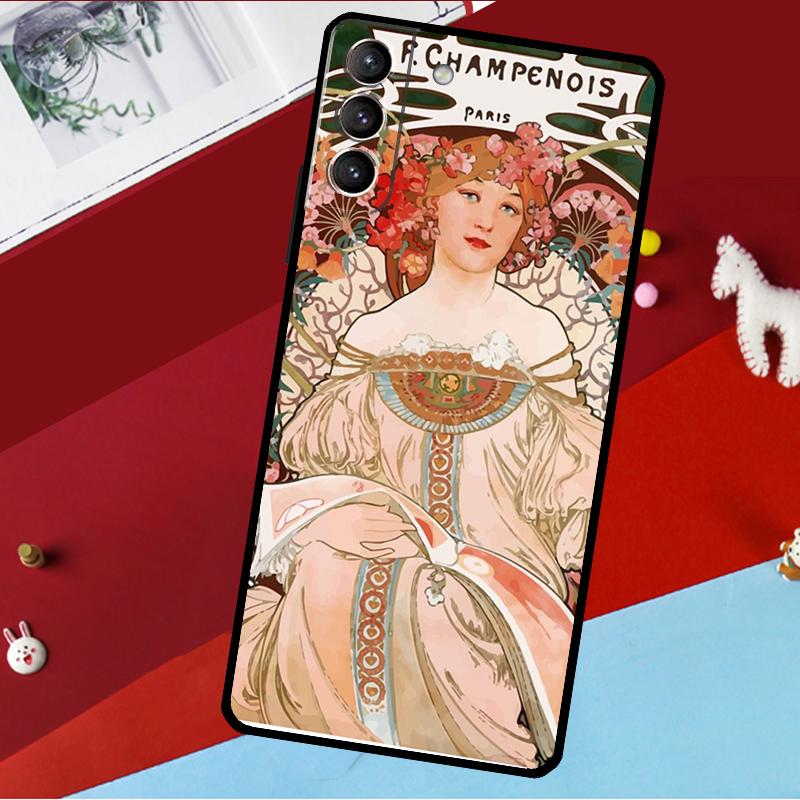 

Alphonse Mucha Art Funda For Samsung Galaxy S26 Ultra S24 S22 S23 S25 Plus S20 S21 FE S9 S10 S25 FE Phone Case Galaxy S23 FE