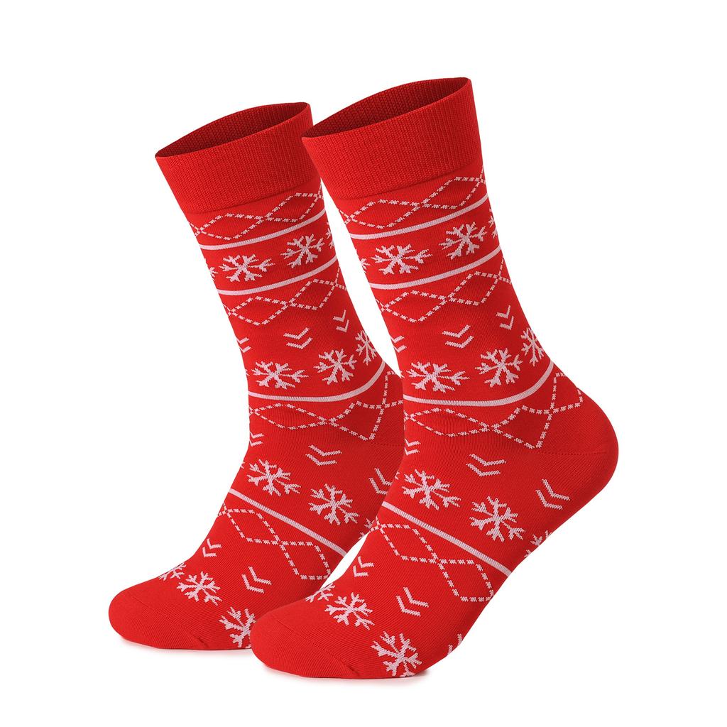 Adult Christmas Christmas Tree Snowflake Wave Pattern Ethnic Style Warm Absorbent Odor-Resistant Mid-Calf Socks