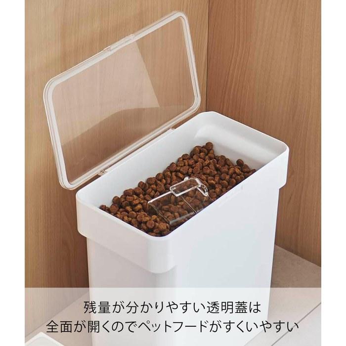 [Yamazaki] Airtight Pet Food Storage Container 3kg with Measuring Cup, White nooks 5613, Approx. W28 x D16.5 x H28.5cm (H43cm when lid is