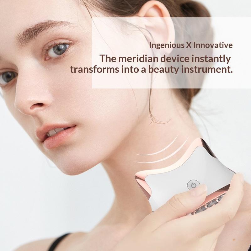 Rechargeable EMS Guasha Massager LED Light Face Neck Body Lifting Anti-Wrinkle Skin Tightening Tool for Home Skincare