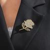 Sparkling Rhinestones Rose Brooches Alloy Pins Elegant Brooch Alloy Texture Statement Brooch for Special Occasions
