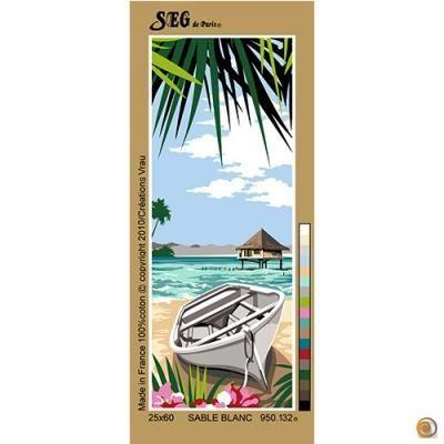 Canevas - SEG - Sable blanc - 25x60cm - Imprimé - Objets décoratifs