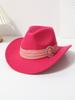 European, American and Western Cowboy Hat Tibetan Cowboy Hat Ribbon Rhinestone Jazz Hat Felt Hat