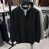 American Lazy Style Men's Patchwork Knitwear: Thick Warm Two-Piece Look Sweater for Autumn/Winter