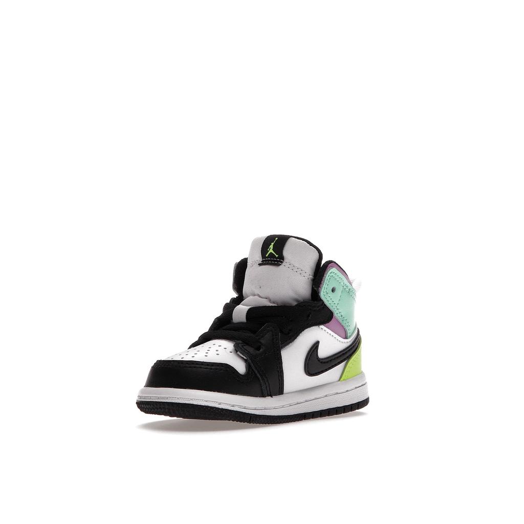 Air Jordan 1 Mid TD Pastel Baby Sneakers White Volt Green-Glow 640735-175