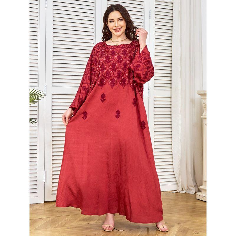 

2025 Ближний Восток Красный Большой размер Платье с пайетками и вышивкой Дубайское платье Арабское вечернее платье Платье Длинное платье Red 2XL