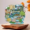 Nanjing and Suzhou Wooden Magnet: Cultural Travel Souvenir Decorative Sticker