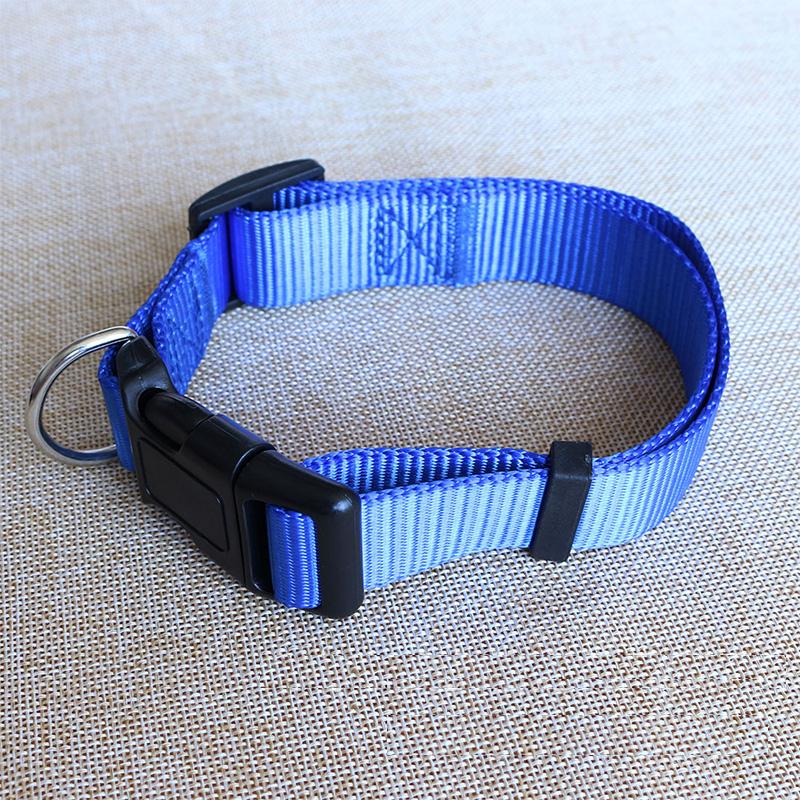 Nylon Dog Collar Adjustable Pet Collar Fit For Small Medium Large Dogs Pitbull Pug Solid Color Dog Leash Pet Supplies (as the picture,S)