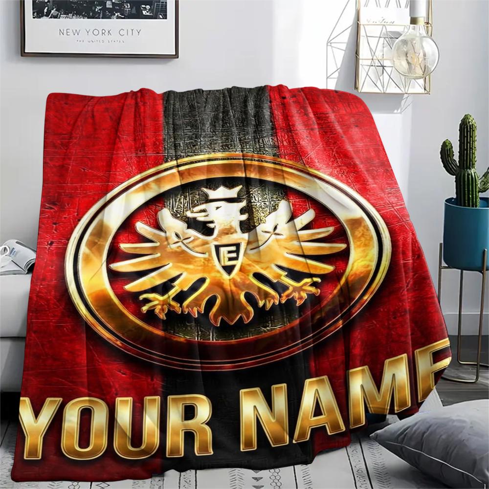 1 Stück Personalisierte Eintracht Frankfurt Muster Flanell Decke Geeignet für Alle Jahreszeiten für Heimdekoration Wärme und Komfort Geschenke Feiertagsgeschenk