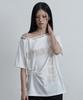 Aejeuyua Point Buckle One-Shoulder Tee White