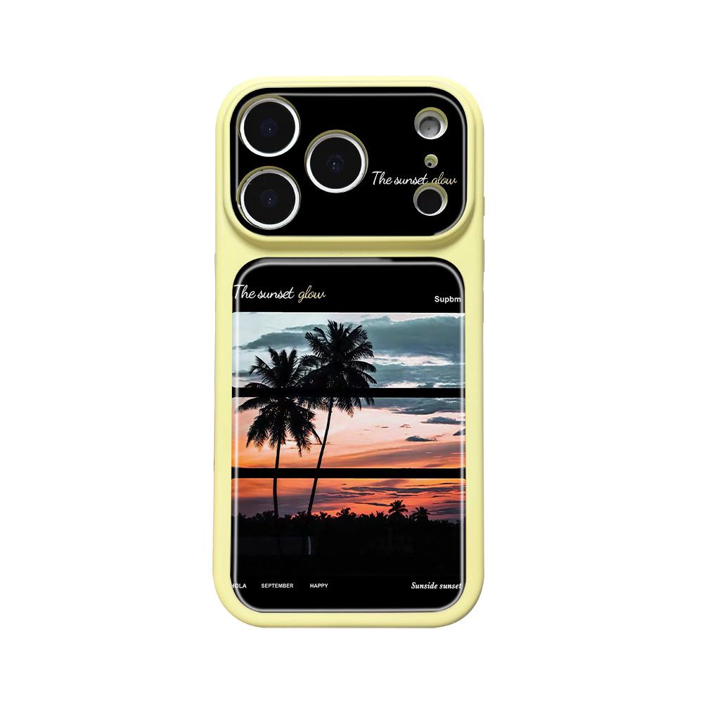 Sunset Coconut Apply Apple 16Pro Creative iPhone17 Niche Premium Sense 17ProMax Phone Case ins
