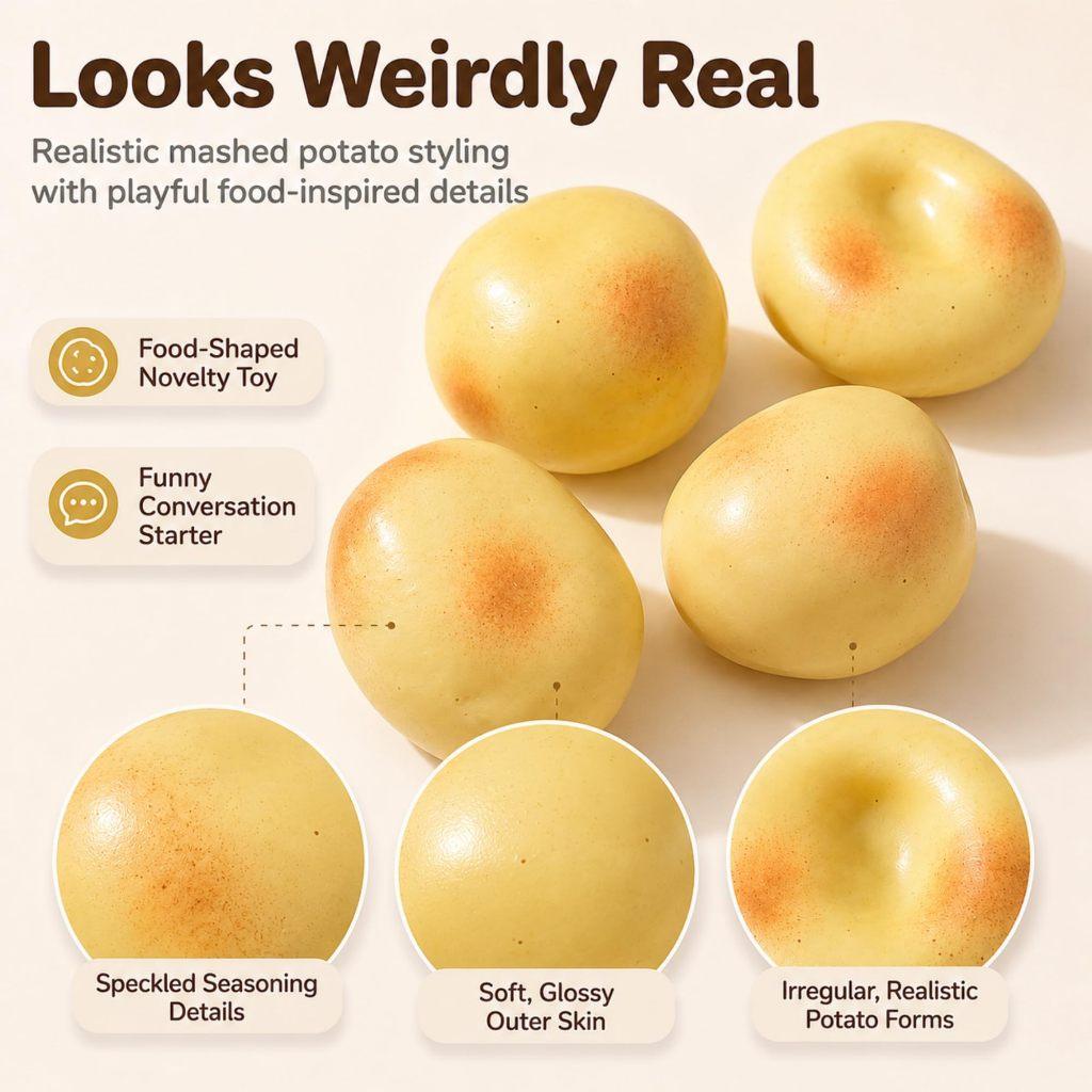 Fluid Potato Squishy Stress Ball Slow Rebound Soft Stress Relief Toys Adults ASMR Sensory Anti Stress Toys Decompression Gift For Kids & Adults