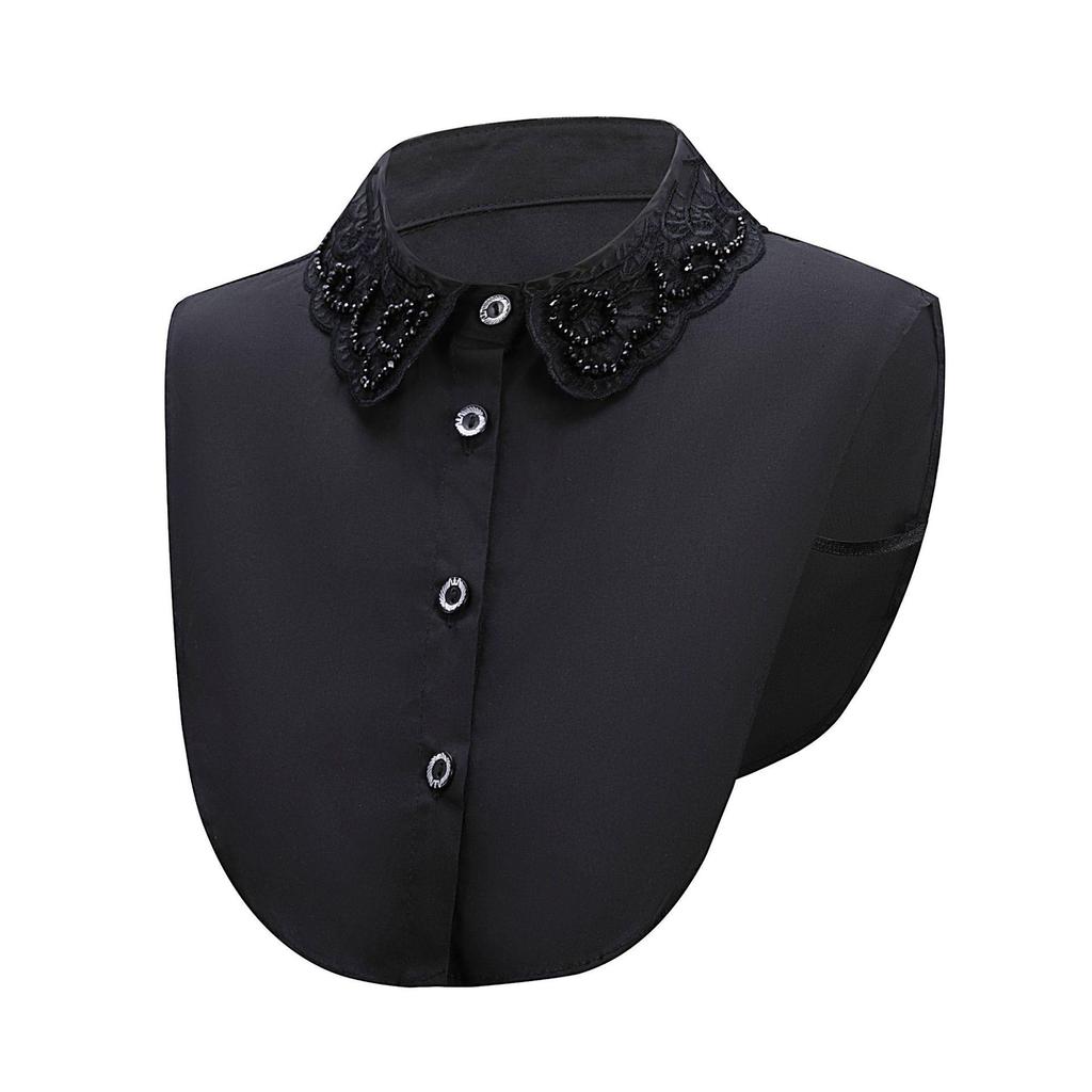 Dekorativer falscher Kragen für Damen im koreanischen Stil aus besticktem Organza für Herbst/Winter