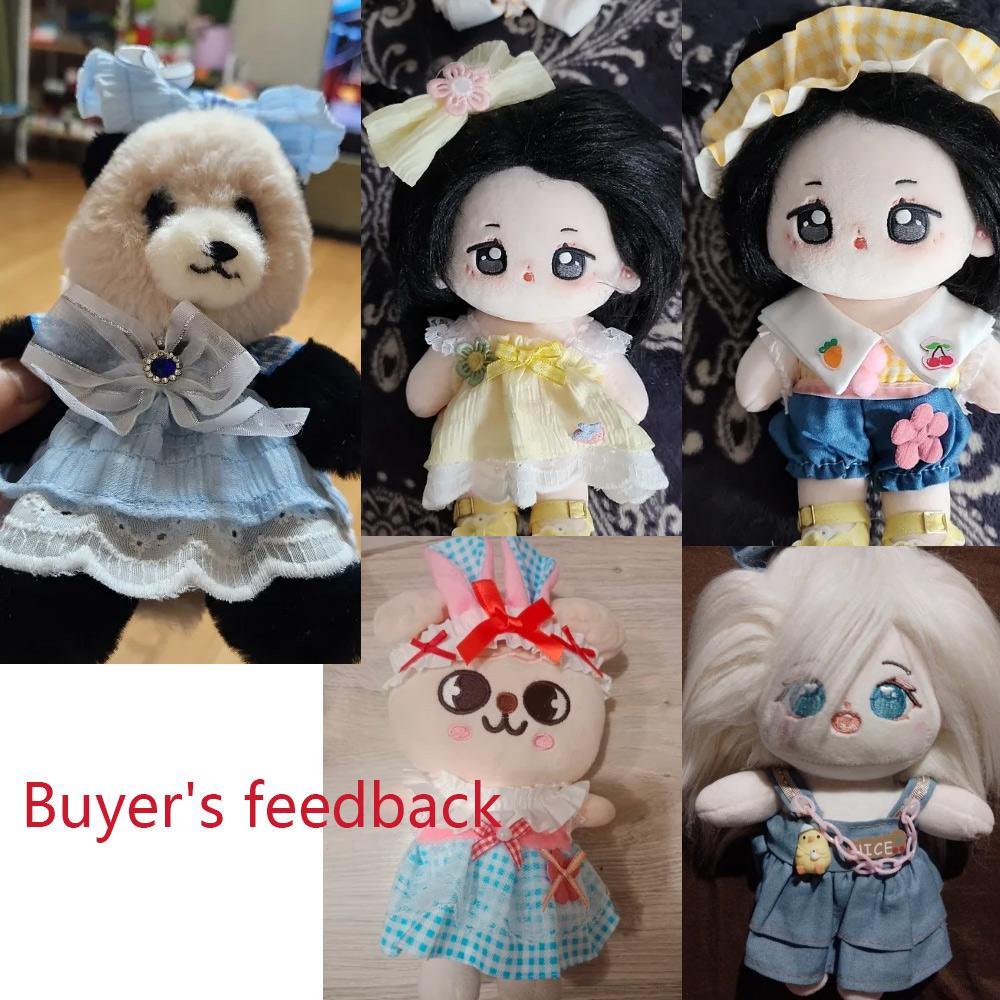 20cm Cotton Doll Clothes With Headwear Bow Headband Accessories Plush Dolls Dresses Skirt Decoration for EXO Idol Doll Accessory