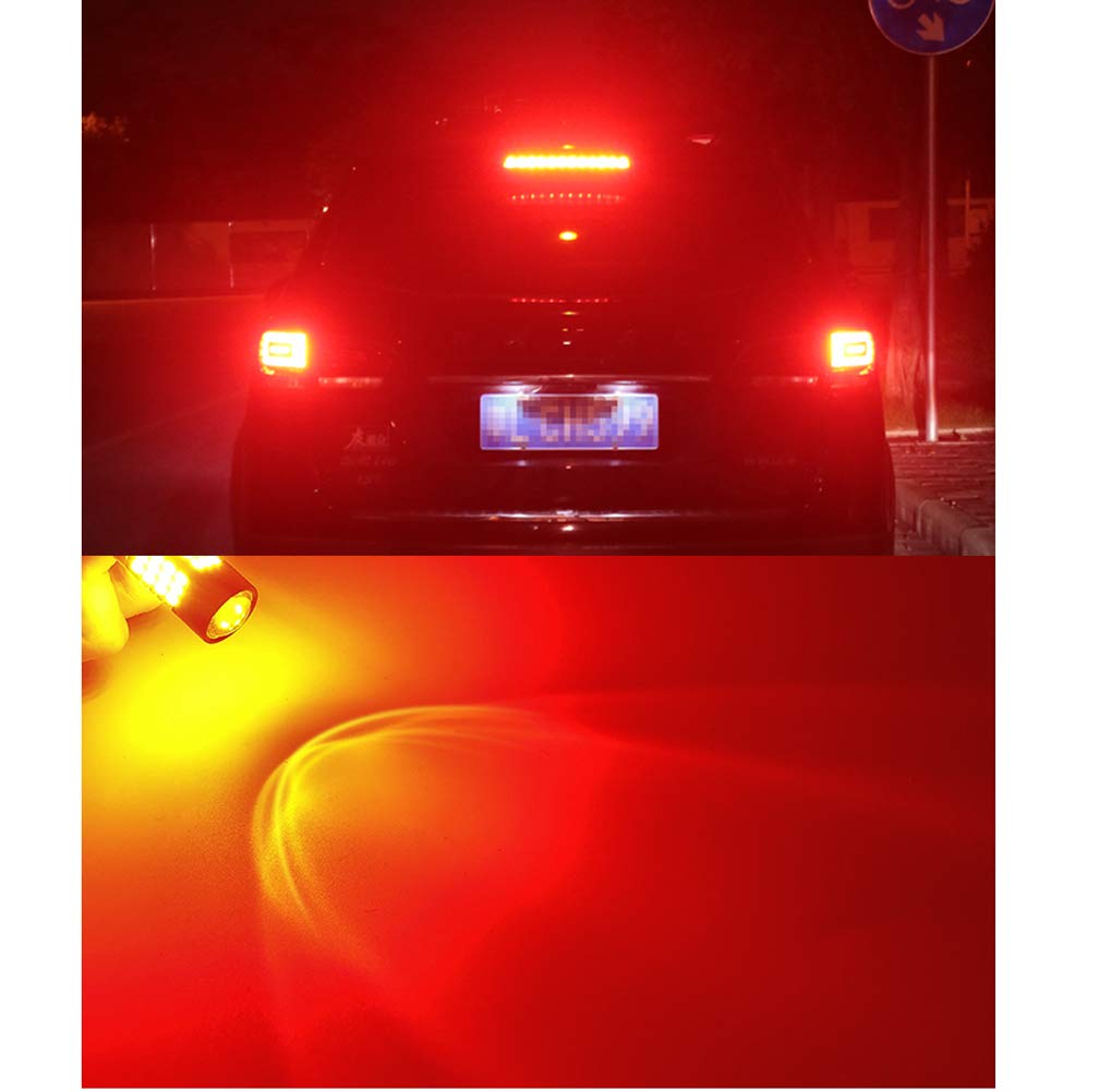 Bec Dublu S25 P21/5W, Roșu, 12 V, 24 V, Bec LED 1157 BAY15D, 3528