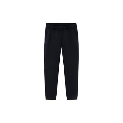 Solid Color Cuffed Nine-Point Knitted Sports Pants Women Bottoms Black 162417326S-1