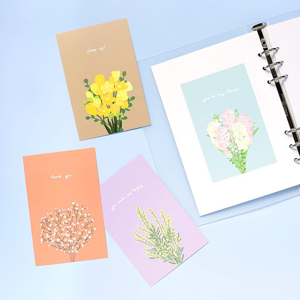Monolike Flower for You Postcards 24 sets of emotionally designed postcards for daily beautiful rectangular postcards with a touch of and design