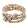 Accessories Gold Plated Fashion Geometric Charm Bracelet Corn Chain with Diamond Key Lock Trendy Alloy Jewelry