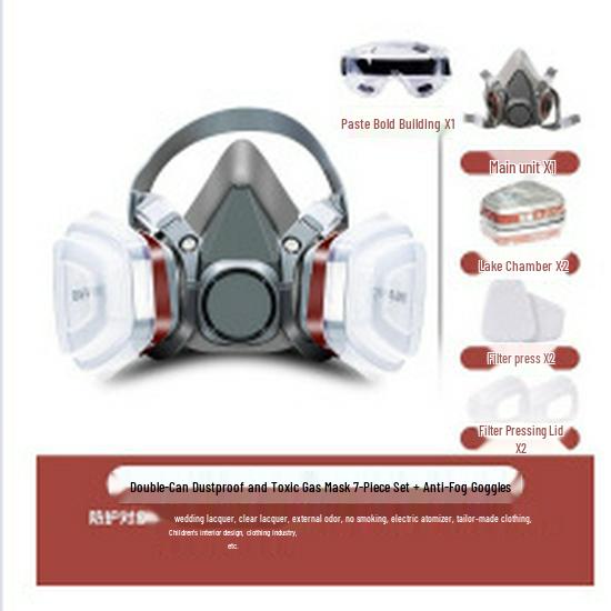 Masque à gaz intégral anti-buée pour peinture par pulvérisation et protection contre la poussière 6800