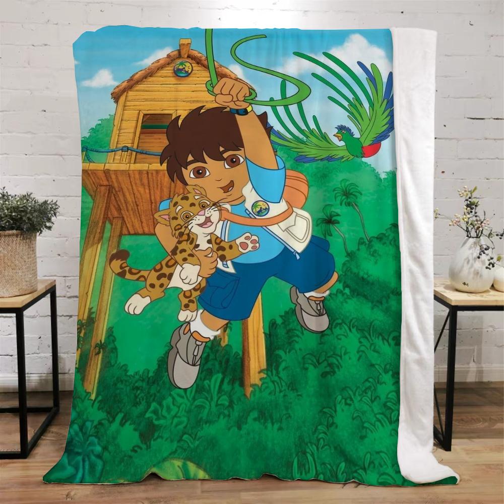 Dora the Explorer Cotton Blanket for Sofa Decoration Luxury Blankets King Size Bed Throw Home Interior Beach Towel Knitted Plaid