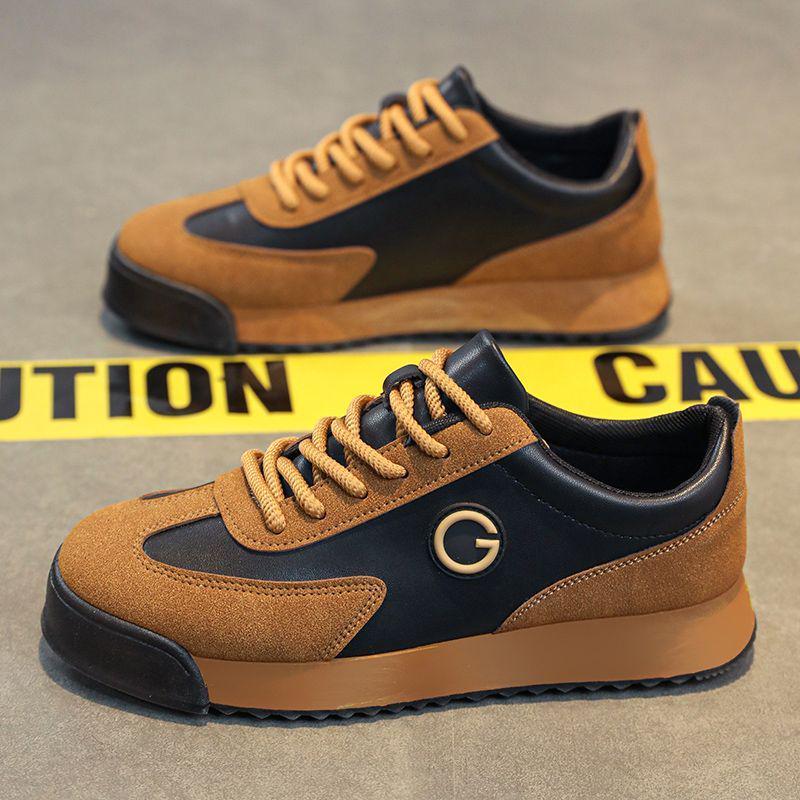 

2025 Men s Plus Size Thick Sole Leather Casual Non-slip Sports Shoes 45