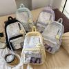 Japanese new high-value, fresh, sweet and cute polka dot backpack, lightweight spring outing backpack for junior high school students