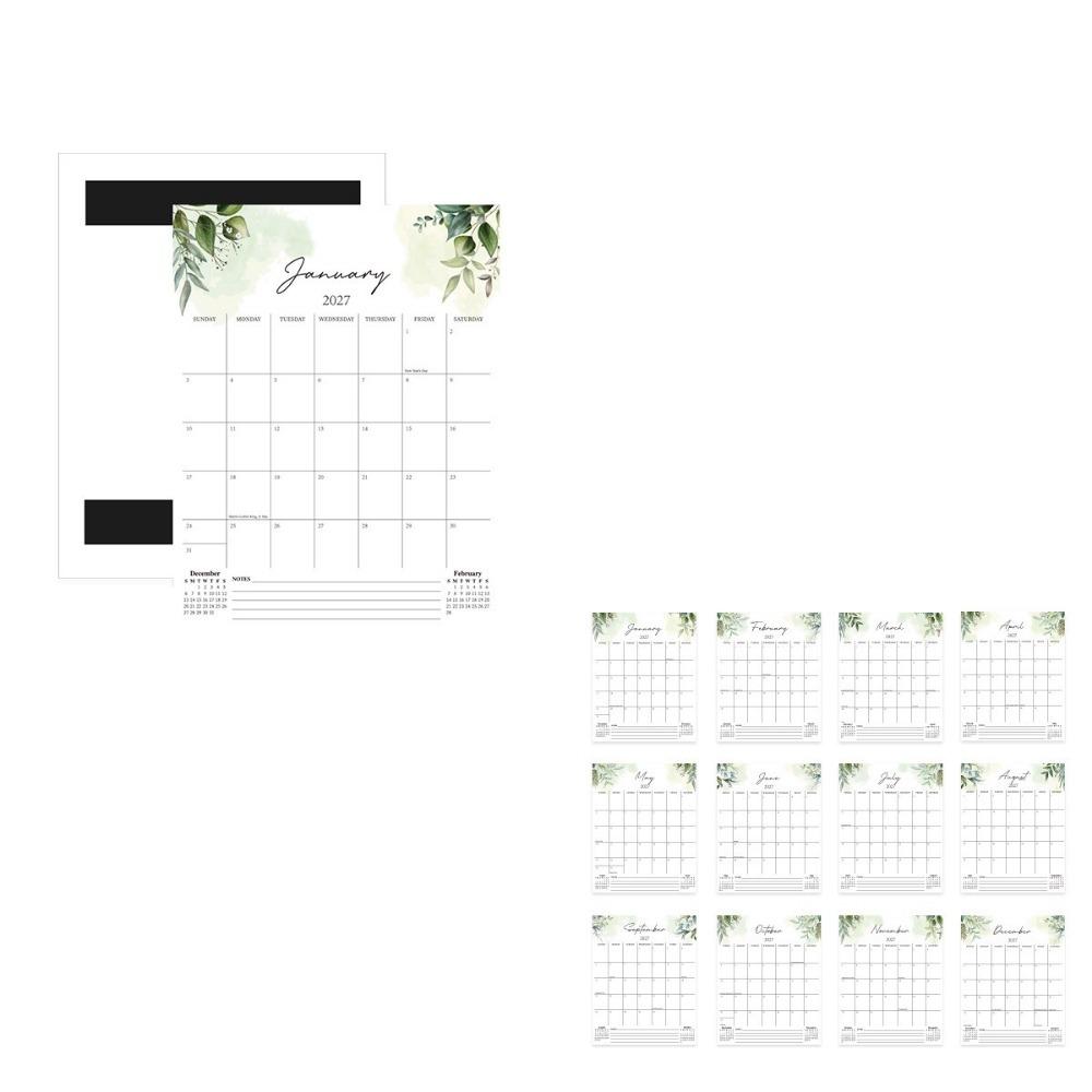Portable 2027 Wall Calendar with Large Grid Calendar Planner Hanging Calendar Schedule Organizer