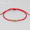 Buddhism Tibetan Copper Beads Bracelet Red Black Luck Rope Braided Bracelet & Bangles for Women Men Amulet Bracelet Jewelry