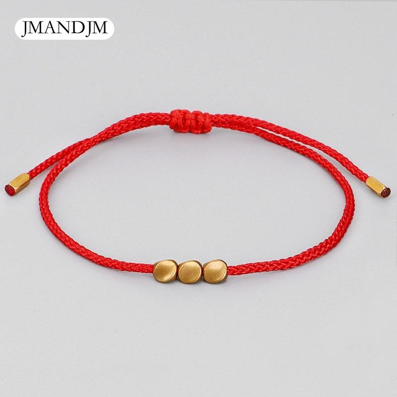 Buddhism Tibetan Copper Beads Bracelet Red Black Luck Rope Braided Bracelet & Bangles for Women Men Amulet Bracelet Jewelry