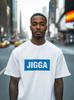 Jigga Wear Frame Men's Oversized Short Sleeve T-Shirt White/Blue M