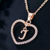 Heart Letters 26 Love Crystal Women Silver Plated Chain Jewelry Necklace