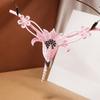 Flower Panties Sexy Beading Thong G String With Pearls Lace Underwear Women Women's G-String T-Back Open Crotch Lingerie Lady