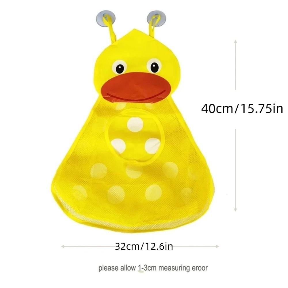 With Suction Cup Frog Mesh Net Bag Hanging Bath Game Bag Kid Basket Bathroom Organizer  Doll