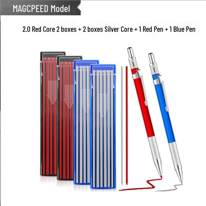 Black Tech Multi-Color 2.0mm Automatic Graphite Pencil with Replaceable Lead - No Sharpening Needed, Ideal for Drawing & Engineering