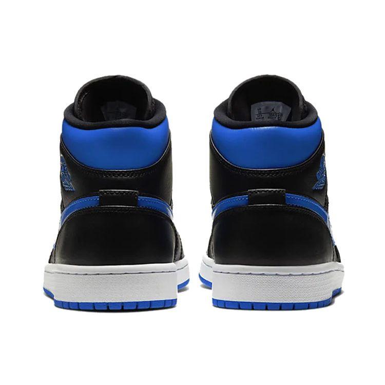 Air Jordan 1 Mid Black Hyper Royal Men Sneakers Blue Royal-Blue White 554724-068