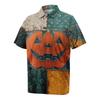 Herren Übergröße Halloween Print Golf Poloshirt Atmungsaktiv Kurzarm Lässiges Arbeitskleidung Oberteil Bequeme Passform