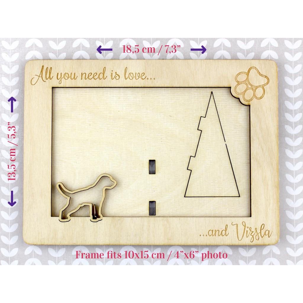 Vizsla – Photo frame, engraved wooden frame | Art-Dog