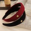Red Velvet Wide Headband Women High Cranial Top Hair Hoop Elegant Versatile Outdoor Pressure Hair Band Autumn Winter Fashion Hair Accessories