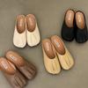 Korean version of retro flat-bottomed bag head drag women's outer wear spring and summer new pleated round head half slippers casual versatile cool sl