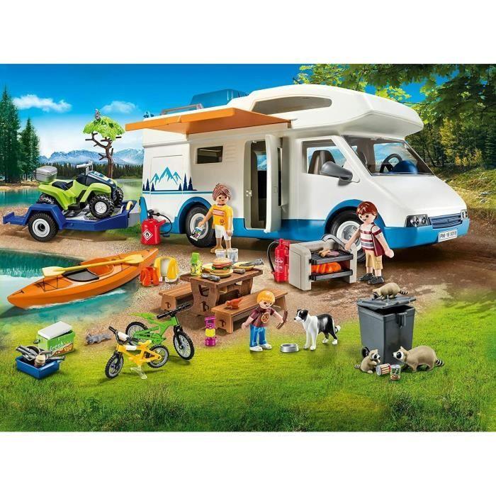 Jeu de construction - playmobil - 9318 - aventure au camping - quad et kayak - 137 pièces