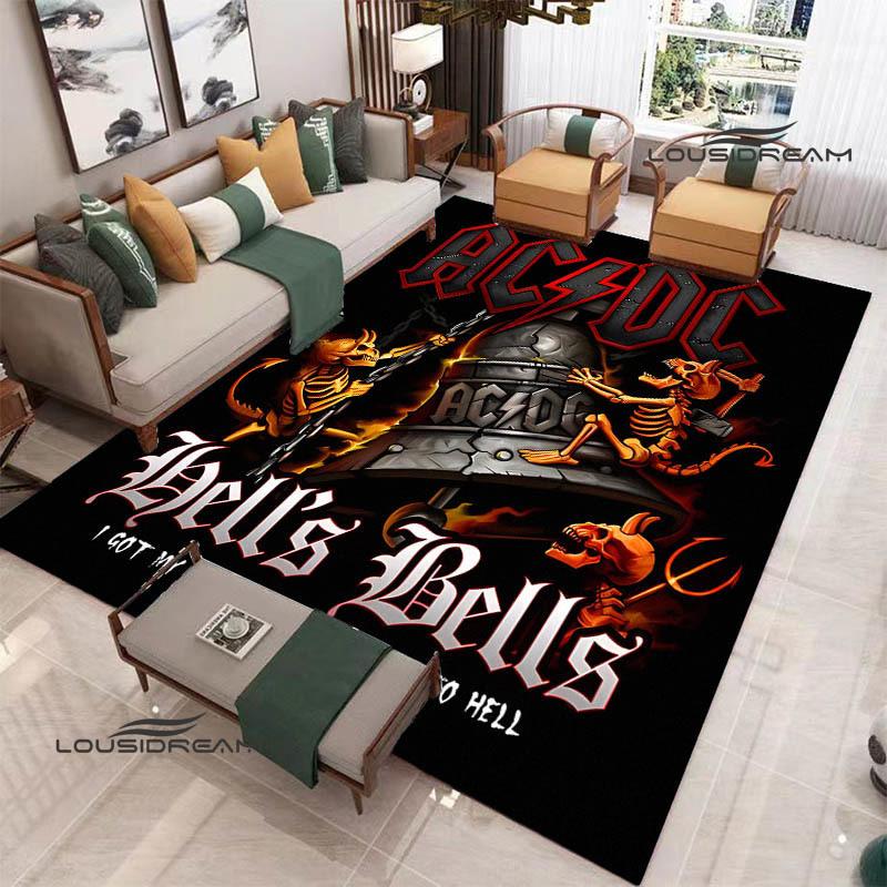3D Rock Band AC/DC Printed Carpet Yoga Mat Non-slip Carpet Kitchen Mat Room Decor Carpets for Living Room Area Rug Birthday Gift